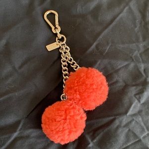 COACH Furry Pom Pom keychain - orange